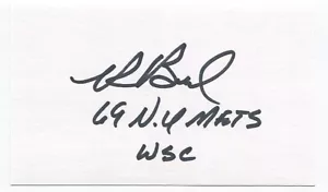 Ken Boswell Signed 3x5 Index Card Autographed Baseball 1969 New York Mets - Picture 1 of 1