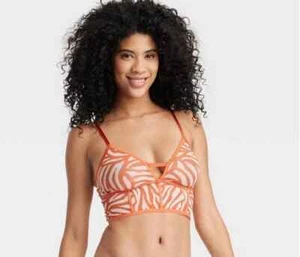 Women's Mesh Longline Bralette Auden Orange S - Picture 1 of 2