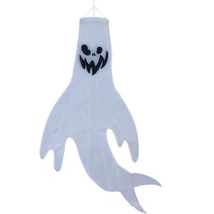 New 4Pcs Halloween Ghost Windsocks - LED Hanging Decorations for Yard - Picture 1 of 4