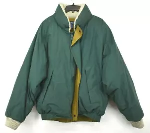 Vintage Nautica Herren-Taschen mit Reißverschluss vorne grün Mantel Baumwolle elastisch Taille Schrägstrich Größe L - Bild 1 von 8
