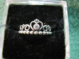Beautiful PANDORA ALE 925 Sterling Silver Ring  CROWN TIARA Ring  Size  7 1/2 - Picture 1 of 5