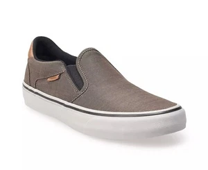 Vans Asher Deluxe Slip On Skate Shoes Textile Walnut Grey Size 11.5 VN000CSYCNN - Picture 1 of 15