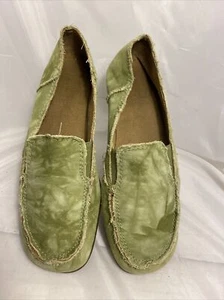 Aerosoles So Soft Moc Toe Canvas Loafer Size 10.5 Green *B - Picture 1 of 7