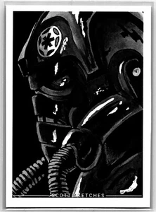 Tie Fighter Pilot Sketch Card - Scott Sketches Trading Card Print Fan Art - Picture 1 of 2