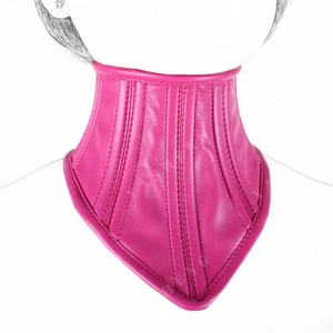 Cuello corsé cuello rosa cuero PU suave cuello bonda - Imagen 1 de 8