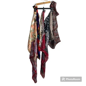 VTG Scarf Lot of 10 DAMAGED for Arts & Crafts Various Fabrics - Picture 1 of 11