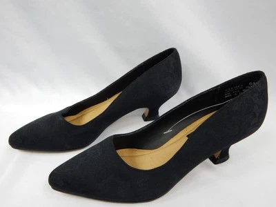 Nos Vintage 1980s Corelli Black Baroque Pumps Shoes Art Nouveau Retro Heels 6 - Image 1 of 4