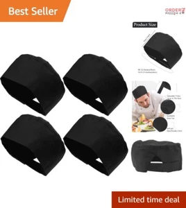 4 Pcs Chef Hats Mesh Adjustable Breathable Caps Cooking Kitchen Essential - Picture 1 of 9