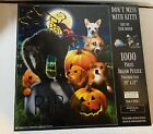 HAPPY HALLOWEEN, DON'T MESS WITH KITTY 1000 Pc. Puzzle Cats, Dogs, Pumpkins CUTE