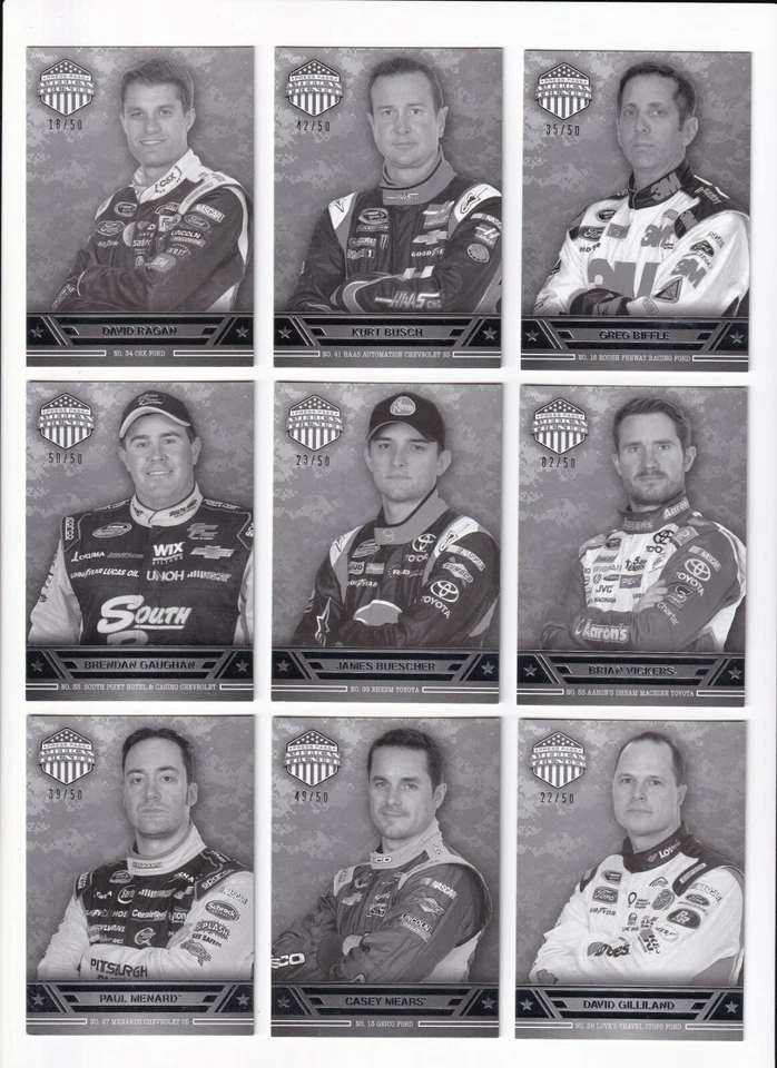 2014 Am. Thunder NUMBERED B & W PARALLEL #36 Brian Vickers BV$5! #09/50! - Image 1 of 3