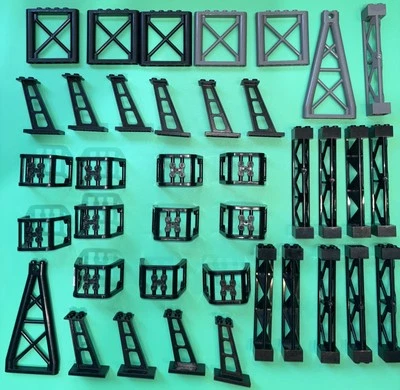 LEGO Lote 58827 64449 64448 64450 Soporte Viga Lote Mixto 38 Piezas Negro Gris Foto 1 de 4