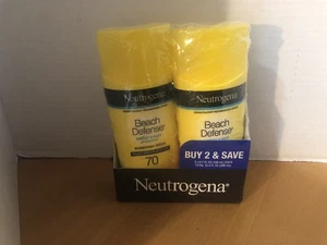 2- Neutrogena Beach Defense crema solare lozione SPF 70 - 6,7 once scadenza 10/2027 - Foto 1 di 3