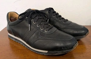 Men's MAGNANNI 'Lizandro' Black Leather Sneakers Shoes 23273 Size 9.5 - Picture 1 of 7