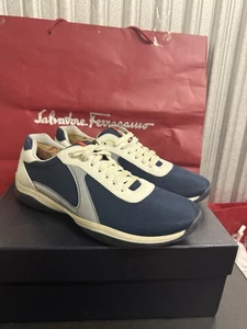 PRADA America Cup Sneaker mens shoes blue white US 10.5 lace up $1170 MSRP - Picture 1 of 21