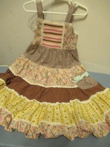 W) Girls Smocked Matilda Jane Size 4 Multicolored 5 Tierd Skirt Dress - Picture 1 of 9