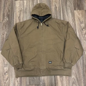 VTG Walls Dupont Kevlar Work Jacket Mens Large Brown Hooded Distressed Insulated - Picture 1 of 9