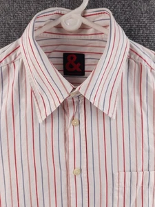 & By Dolce & Gabbana Italy Button Up Shirt Striped Red White Blue Point 52 - Imagen 1 de 24