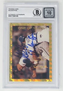 Nolan Ryan HOF Signed Autograph 1994 Broder Gold Fight Card BGS BAS 10 Auto - Picture 1 of 6