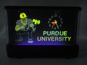 Reloj De Colección 1988 Gemini Display Purdue University Purdue Pete Neón Luz Negra - Imagen 1 de 10