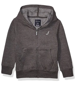 Nautica Boys' Fleece Basic Logo Full Zip Hoodie. (Size 5) - Picture 1 of 4