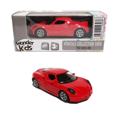 Welly 1/60 Alfa Romeo 4C Red Voiture Miniature 1/64 - Photo 1/4