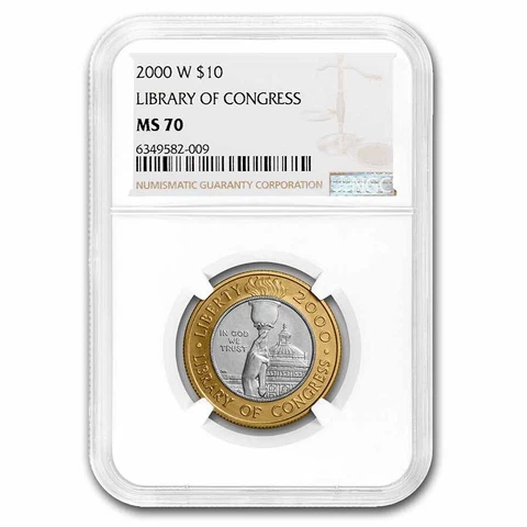 2000-W Gold/Platinum $10 Commem Library of Congress MS-70 NGC - SKU #73447 Cover