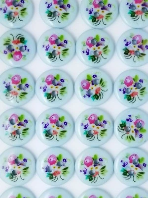 SIZE 20L-1/2" FLORAL PATTERN SHINY FINISH BUTTON, 1 GROSS BAG, FREE SHIP IN USA - Image 1 of 4