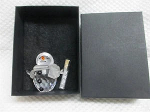 SWAROVSKI CRYSTAL FROSTED CHEERFUL SNOWMAN FIGURINE 2" WITH BOX - Picture 1 of 7