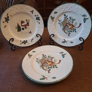 MIKASA English Countryside WINTER SCENE FESTIVE SPIRIT SALAD PLATE 8 1/4" Holly - Picture 1 of 10