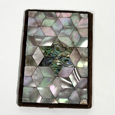 Ancien Porte Carte de Visite Nacre et Velours XIXè - Mother of Pearl Card Holder - Photo 1/4