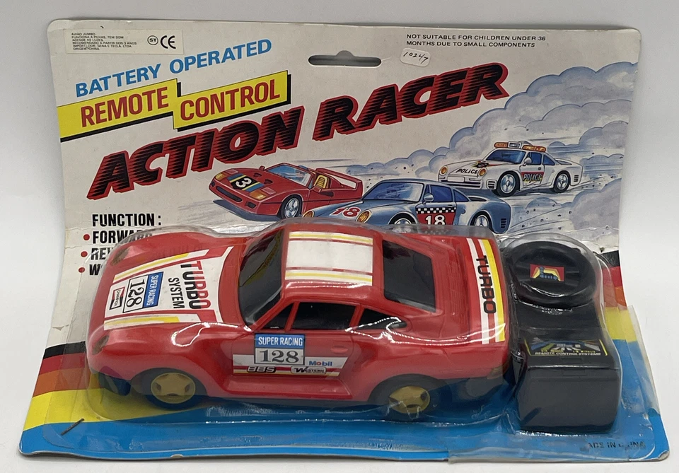 De colección Mando a Distancia a Batería Action Racer Retroceso y Giro Izquierdo Porsche ROJO Foto 1 de 4