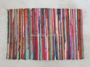 Boho Rag Colorful Rug Chindi Rug Multi Color Rug Rag Rug Living Room Rug Runner - Picture 1 of 5