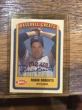 SIGNED ROBIN ROBERTS 1990 SWELL BASEBALL GREATS BASEBALL CARD AUTOGRAPH
