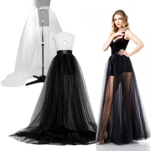 New Women Mesh Tulle High High Waist Tutu Princess Wedding Long Skirt Dress - Picture 1 of 15
