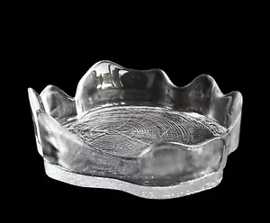 Bengt Edenfalk for Skruf Crystal Bowl Sweden Mid Century Tree Trunk Pattern - Picture 1 of 11