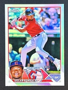 OSCAR GONZALEZ RC 2023 Topps Chrome Refractor #207 Cleveland Guardians - Picture 1 of 2