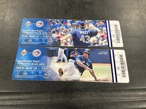 TALÓN DE BOLETO BLUE JAYS 2014 5/27/14-5/28/14 VS RAYOS - Imagen 1 de 3