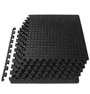 ProsourceFit Exercise Puzzle Mat ½ inch, 24 SQ FT 6 Tiles, EVA Foam Interlocking - Picture 1 of 8