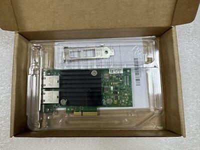 DELL Intel X550-T2 2port 10Gb Ethernet PCIe Network Adapter 4V7G2 HWWN FKHKC - Image 1 of 4