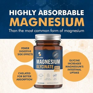 MAGNESIUM GLYCINATE CAPSULES 833MG – CHEALTED MAGNESIUM GLYCINATE SUPPLEMENT - Picture 1 of 8