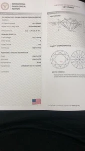 IGI  Certificate 1.01ct Brilliant Round Lab-Created Diamond E Color SI1 Clarity - Picture 1 of 2