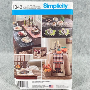 Simplicity 1343 Table Runner Cloth Stuffed Pumpkins Baskets Fall Autumn Pattern - Picture 1 of 4