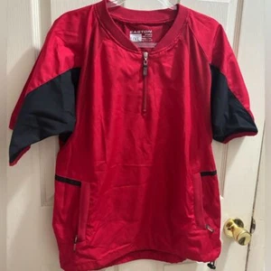 Easton Sports Pullover Jacket Short Sleeve Baseball Softball Red Black Boys L/XL - Picture 1 of 5