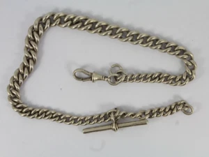 Antique Albert Chain Pocket Watch T Bar Sterling Silver 925 61g ib44 - Picture 1 of 4