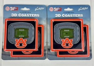 NCAA Auburn Tigers 3D StadiumView Coasters Jordan-Hare Stadium 2 Pack New - Picture 1 of 4