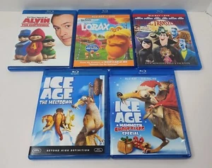 Blu-ray Lot of 5 - Lorax / Ice Age / Hotel Transylvania / Alvin & The Chipmunks - Foto 1 di 13