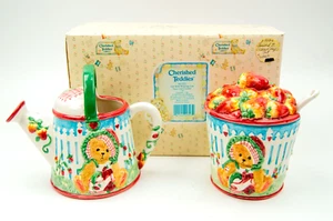 Vintage Cherished Teddies 1995 Keramik Zucker & Milchkännchen Set Strawberry Lane #161322 - Bild 1 von 12