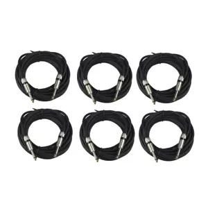6 Stück 15 Fuß 6,35 mm 1/4" bis 1/4" Mono Stecker Kabel Kabel für Mikrofon PA DJ Lautsprecher - Bild 1 von 17