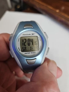 Vintage Reebok Blue/Gray Tone Quartz Digital Unisex Watch Heart Rate New Battery - Picture 1 of 5
