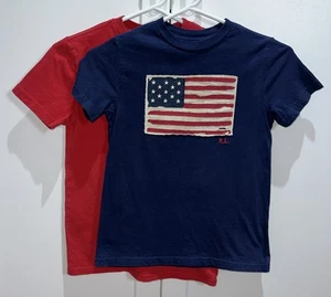Polo Ralph Lauren (2) Boys’ Cotton T-shirts EUC Size 7 & 8 - Picture 1 of 5